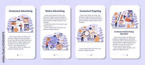 Contextual advertsing and targeting mobile application banner set.