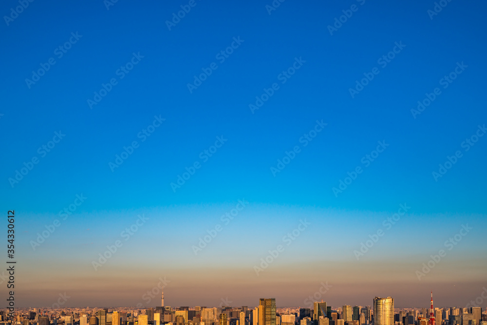 Fototapeta premium Asia Business concept for real estate and corporate construction - panoramic modern city skyline bird eye aerial view in Shibuya Sky, Tokyo, Japan