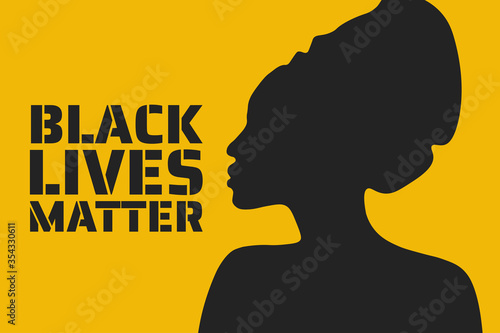 Black Lives Matter concept. Template for background, banner, poster with text inscription. Vector EPS10 illustration.