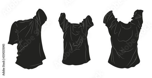 vector illustration of clothes, figure silhouette, vector