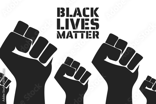 Black Lives Matter concept. Template for background, banner, poster with text inscription. Vector EPS10 illustration.