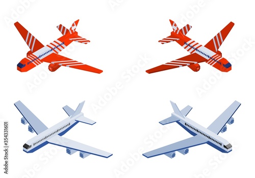 passenger air cargo picture illustration isometric