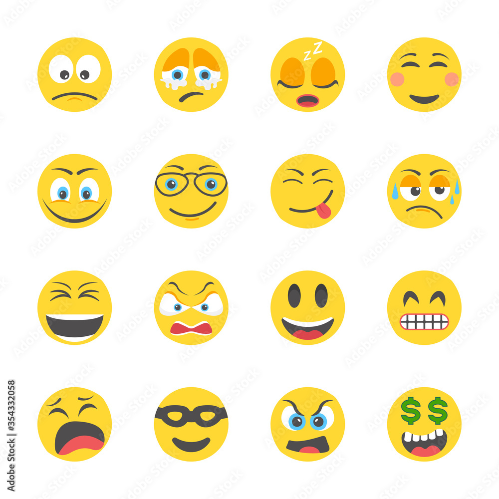Fototapeta premium Smileys flat Icons