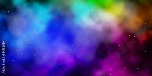 Dark Multicolor vector background with small and big stars. Modern geometric abstract illustration with stars. Design for your business promotion.