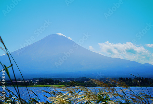 mt fuji with fog in japan 