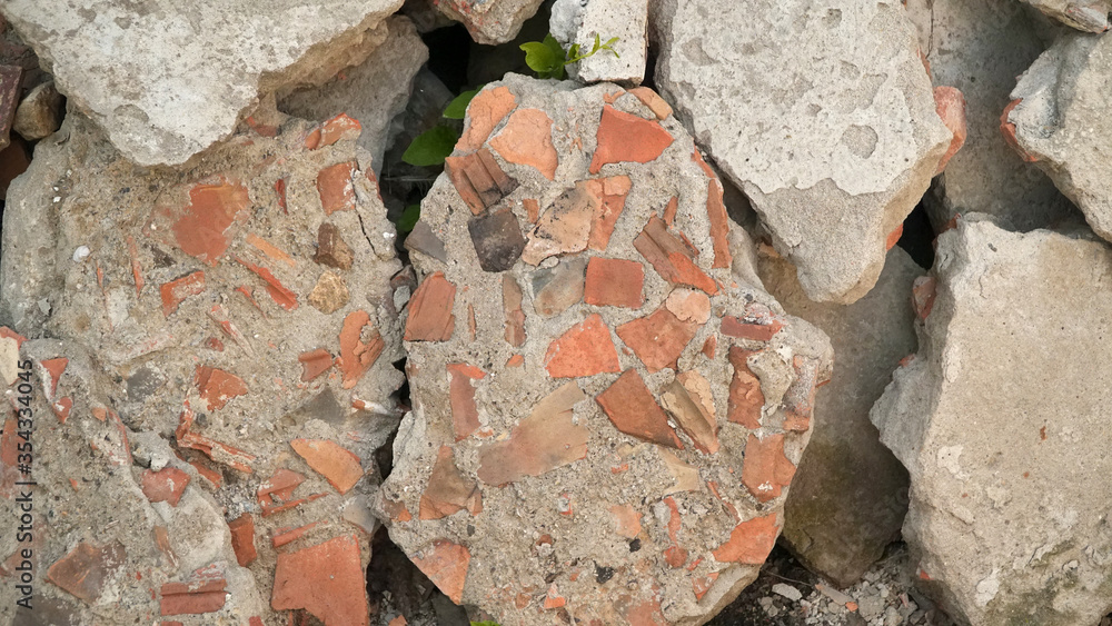 Chunks of masonry in the solution. Masonry texture Chunks of masonry in the solution. Masonry texture