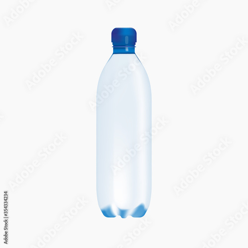 Vector small bottle of pure water on a white background