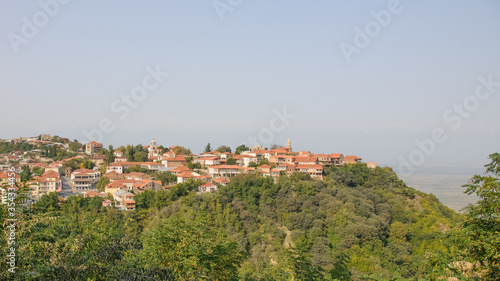 View to Signagi and Alazani valley. Georgia.