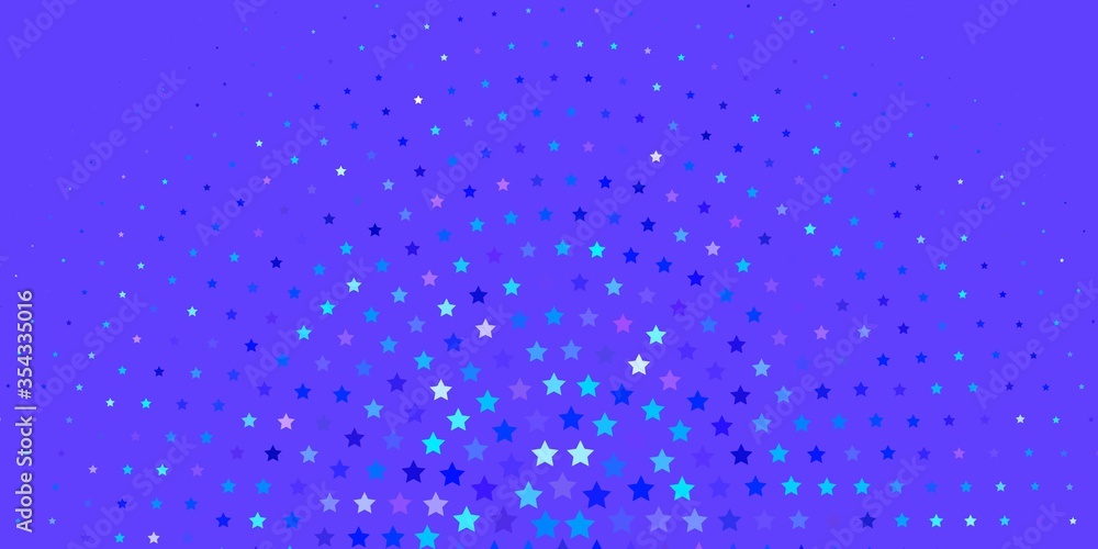 Light Pink, Blue vector layout with bright stars. Shining colorful illustration with small and big stars. Pattern for websites, landing pages.