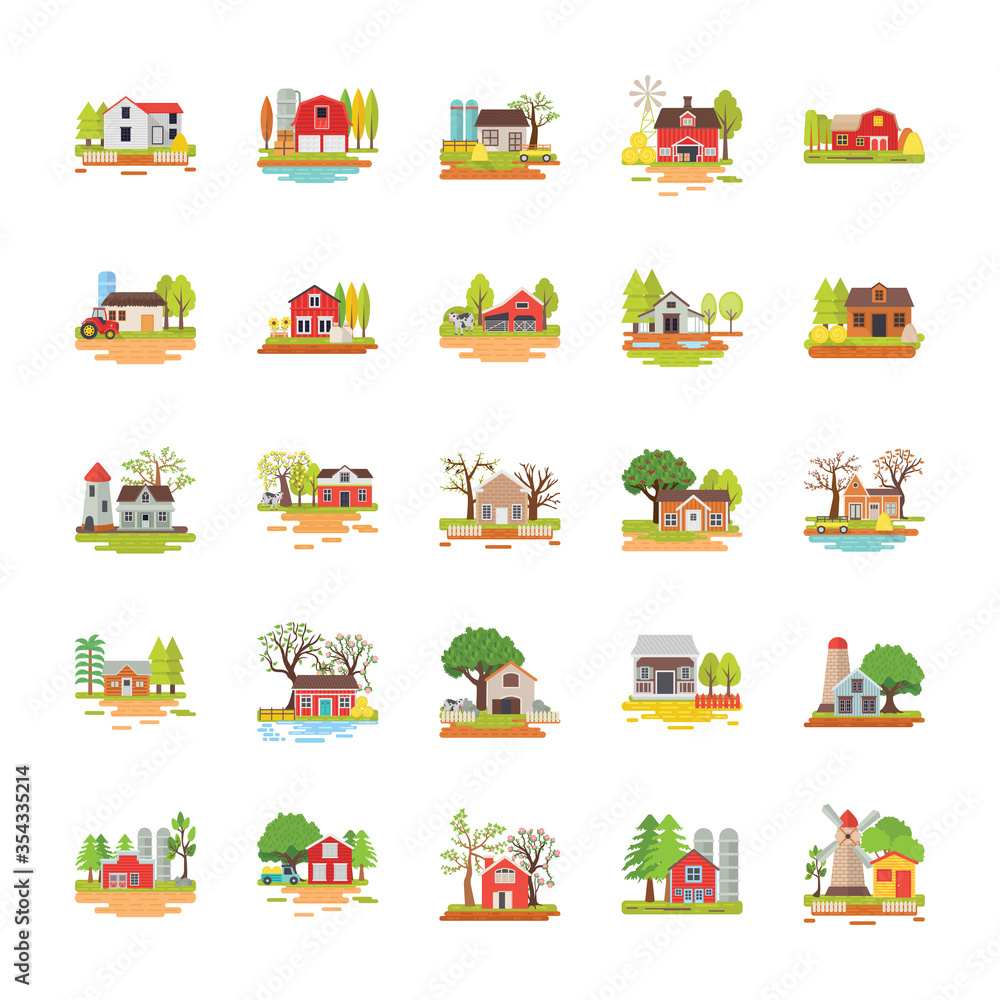 Farmhouse illustrations