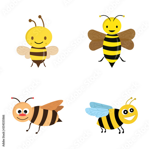  Flying Cartoon Bee Icons   © Vectors Market