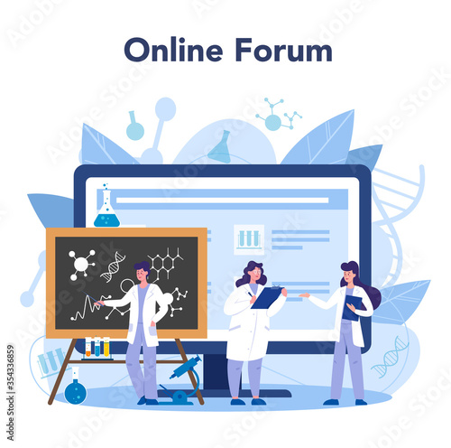 Scientist online service or platform. Idea of education