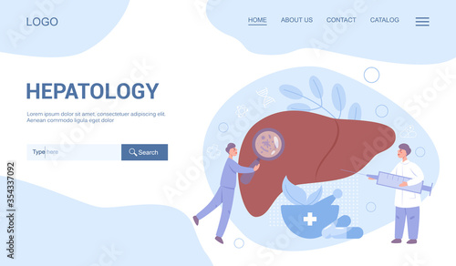 Hepatology and gastroenterology web banner or landing page.