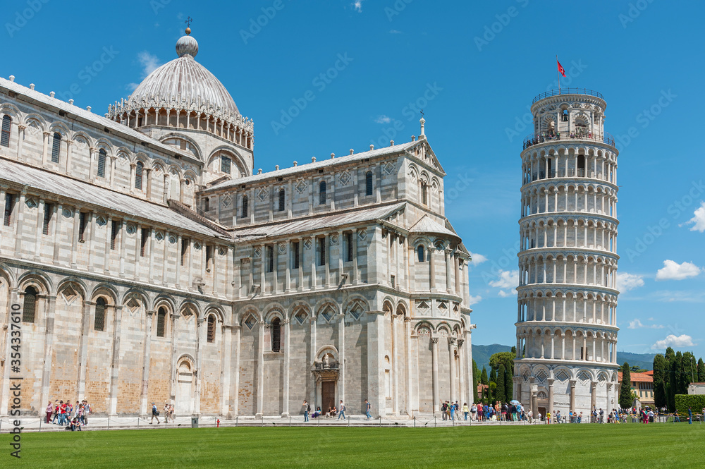 Historical landmark leaning tower of Pisa, Italy