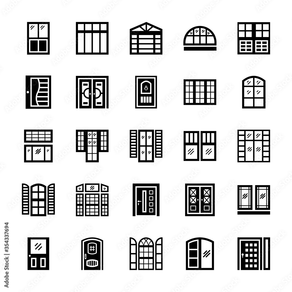 Shutters solid icons Shutters solid icons