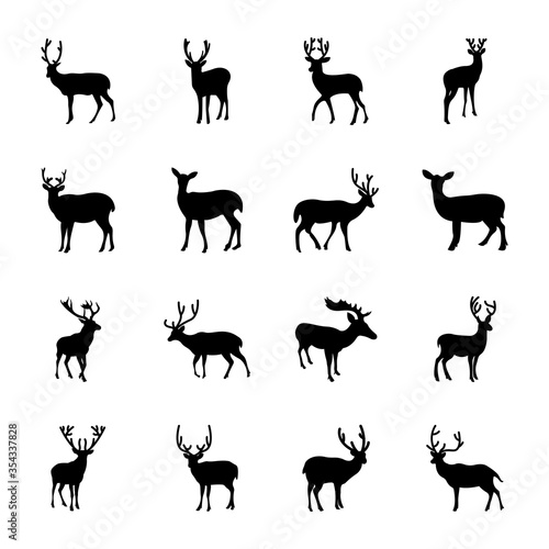Stag Silhouette Set 