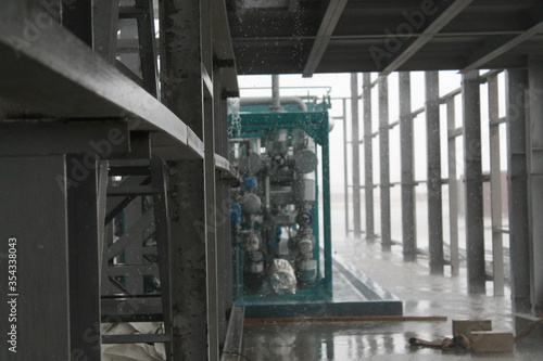 Oil pipes in a petrochemical plant during the production of oil and gas