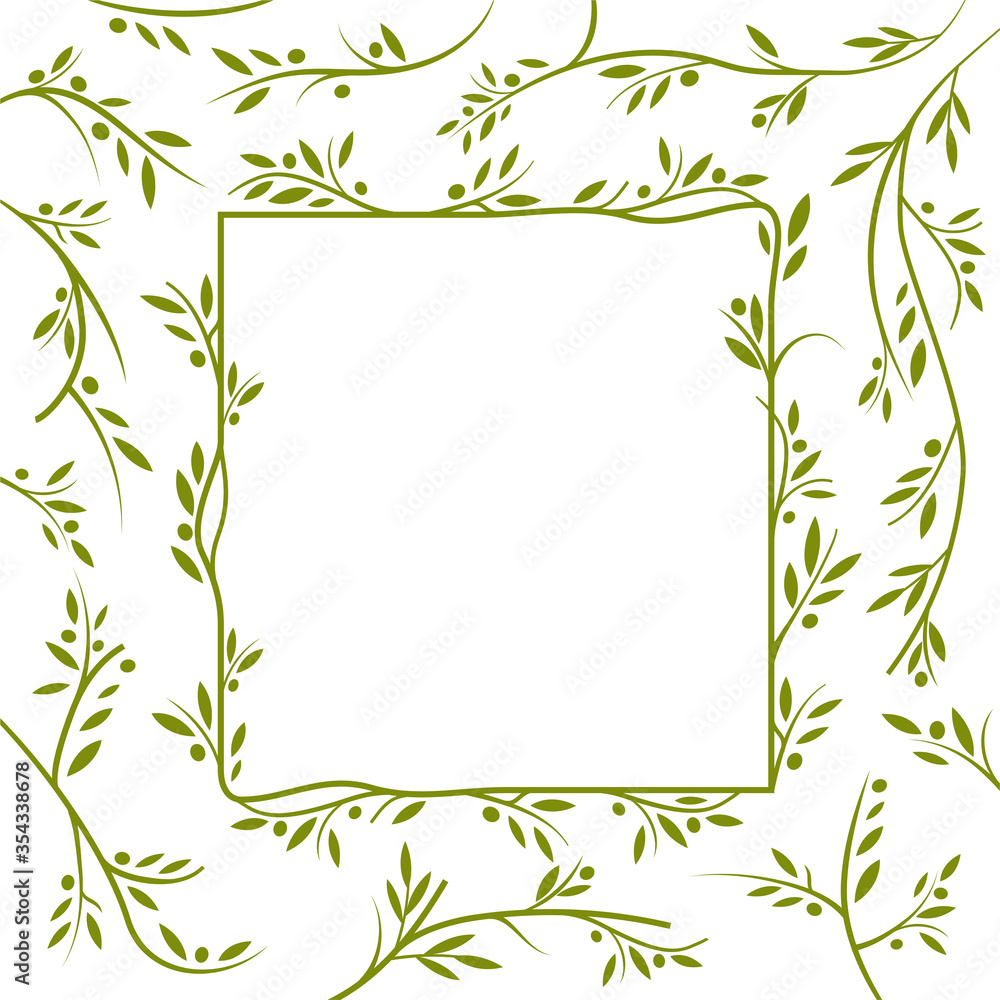 Olive tree border. Vector element. Ready for your design.EPS10.	