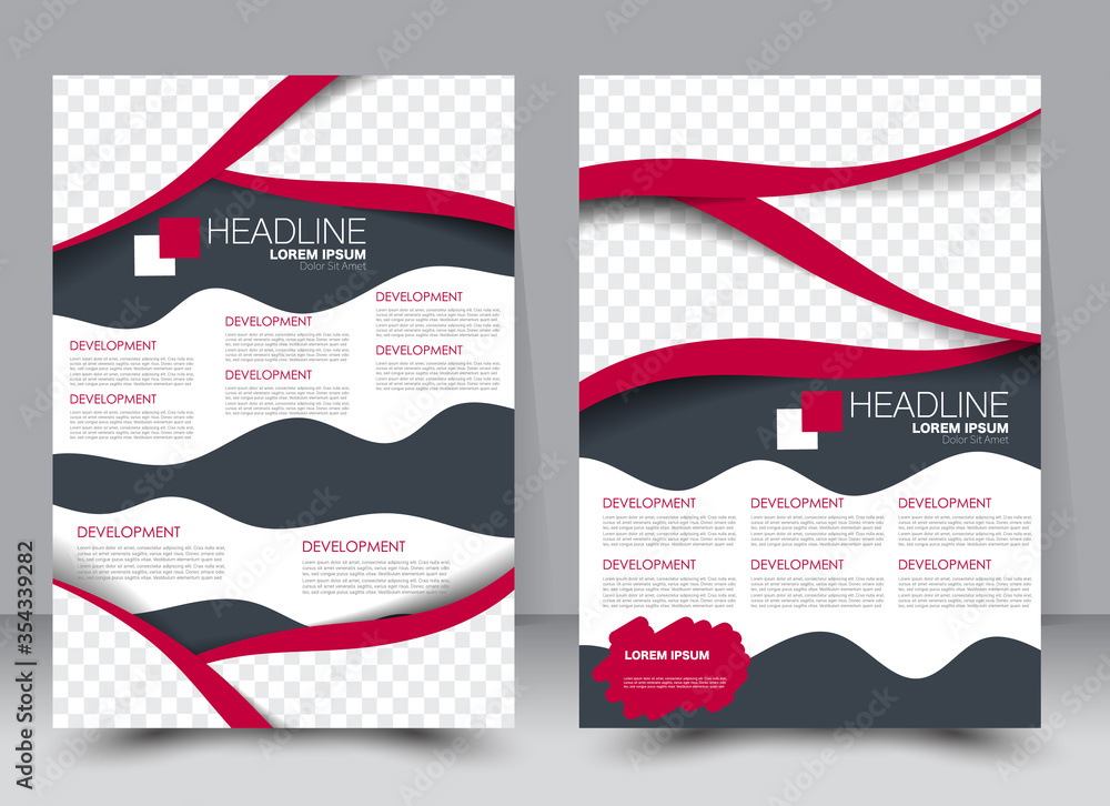 Abstract flyer design background. Brochure template. Can be used for magazine cover, business mockup, education, presentation, report. a4 size with editable elements. Red and grey color.