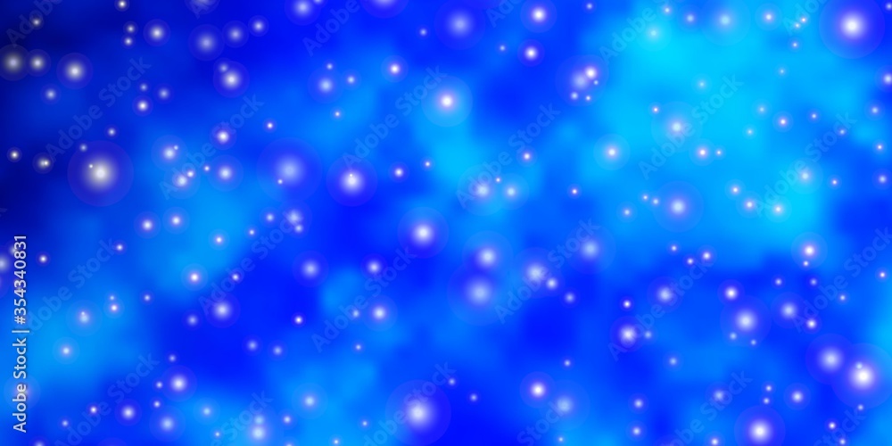 Light BLUE vector texture with beautiful stars. Blur decorative design in simple style with stars. Theme for cell phones.