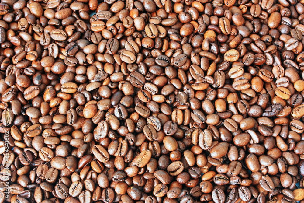 Coffee beans are on the table. Coffee beans are on the table.