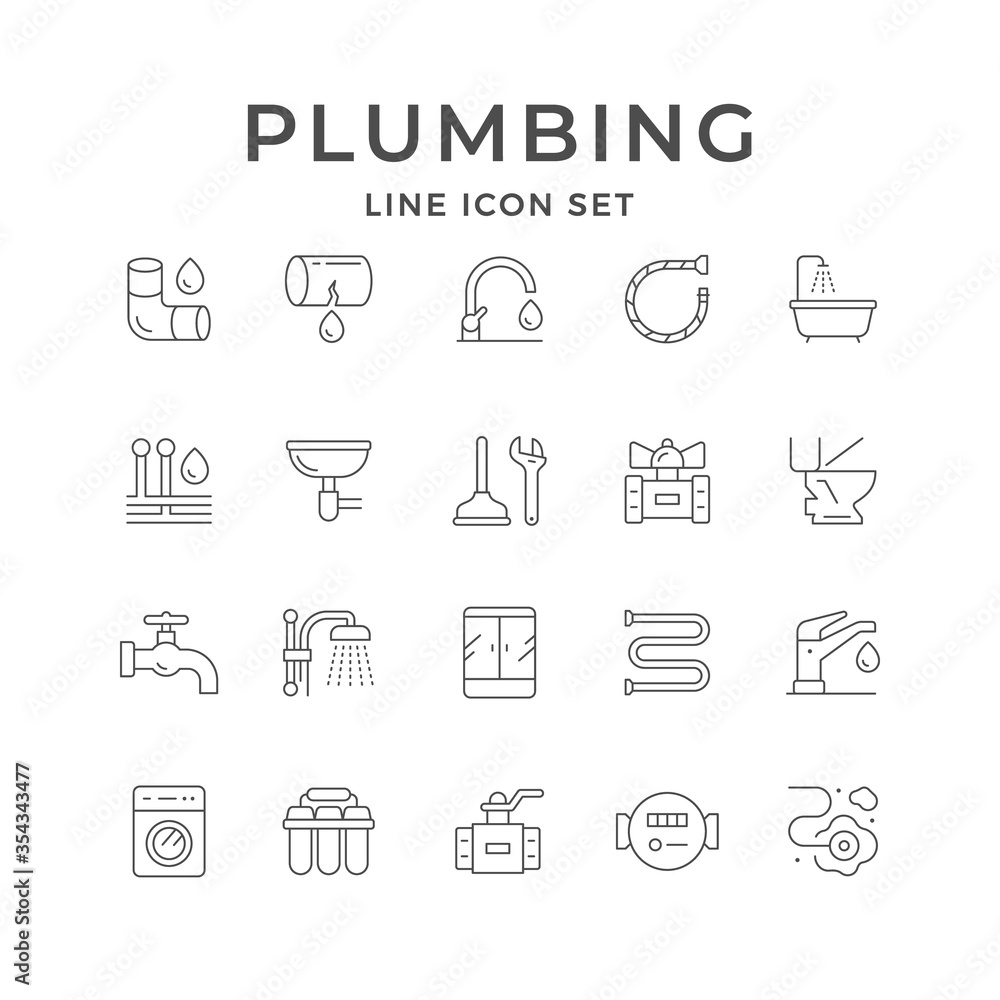 Set line icons of plumbing Set line icons of plumbing