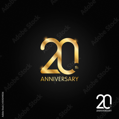 20 years anniversary logo, icon and symbol vector illustration