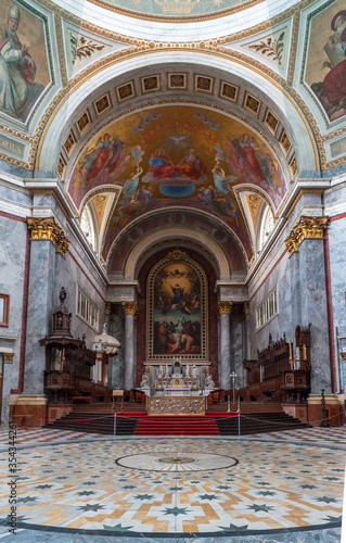 Inside The Primatial Basilica of the Blessed Virgin Mary Assumed Into Heaven and St Adalbert. Esztergom, Hungary