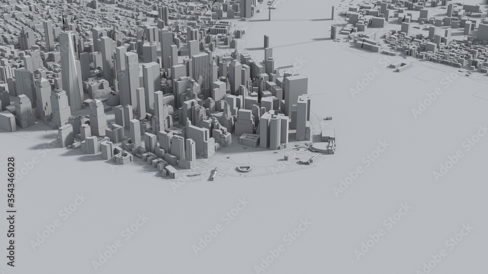 stylized graphics city of New York, 3D render stylized graphics city of New York, 3D render