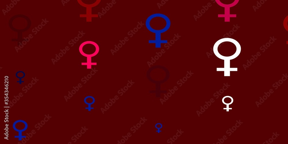 Light Blue, Red vector background with woman symbols. Light Blue, Red vector background with woman symbols.