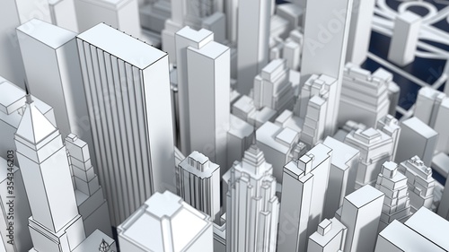 stylized graphics city of New York, 3D render