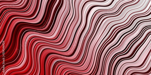 Light Red vector template with wry lines. Colorful abstract illustration with gradient curves. Design for your business promotion.