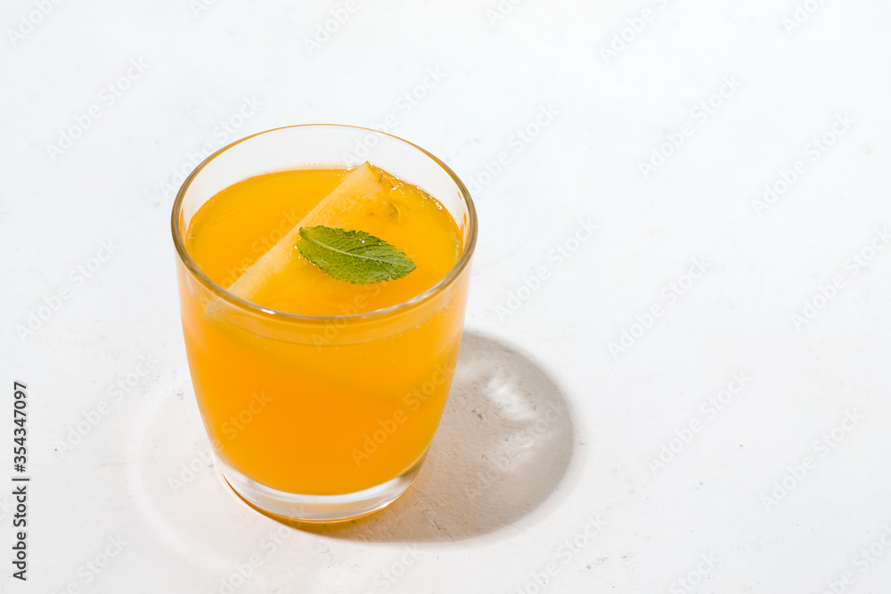 Kombucha fermented drink on a white background. Copy space Kombucha fermented drink on a white background. Copy space