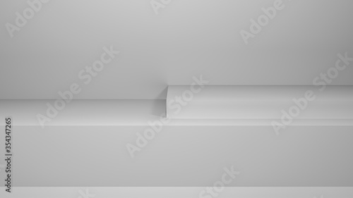 Wallpaper Mural Podium in abstract white / grey composition. 3D render graphic illustration Torontodigital.ca