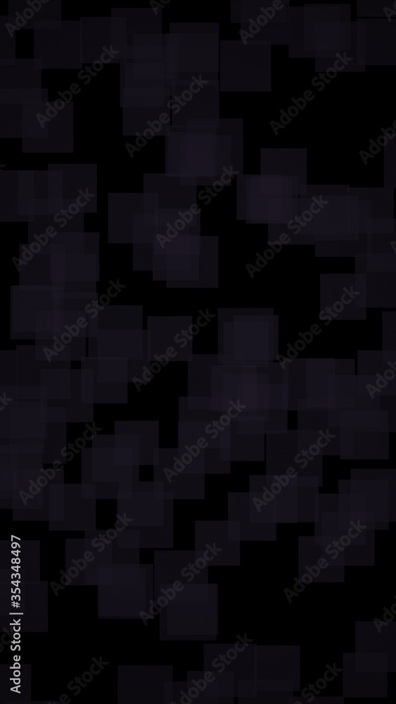 Black abstract background. Backdrop with grey squares. Vertical orientation. 3D illustration
