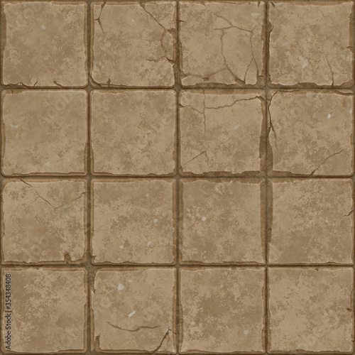 seamless old cobbled tiles flooring