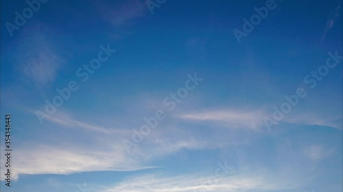 Time lapse clouds in blue sky.