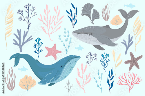World Oceans Day Card Vector illustration. Help protect, and conserve world oceans, water, ecosystem.
