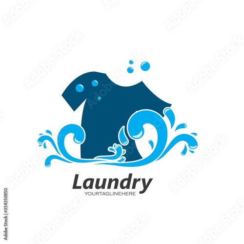 Laundry logo vector icon illustration design
