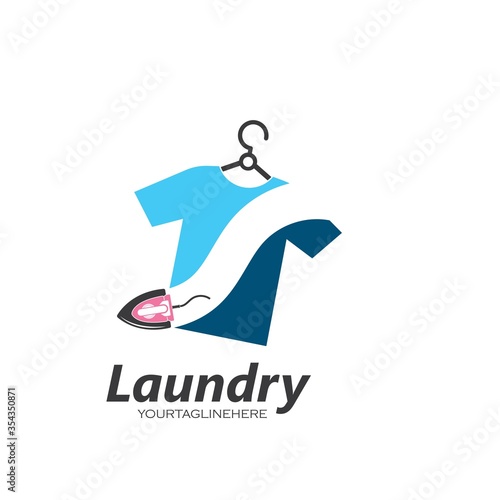 Laundry logo vector icon illustration design