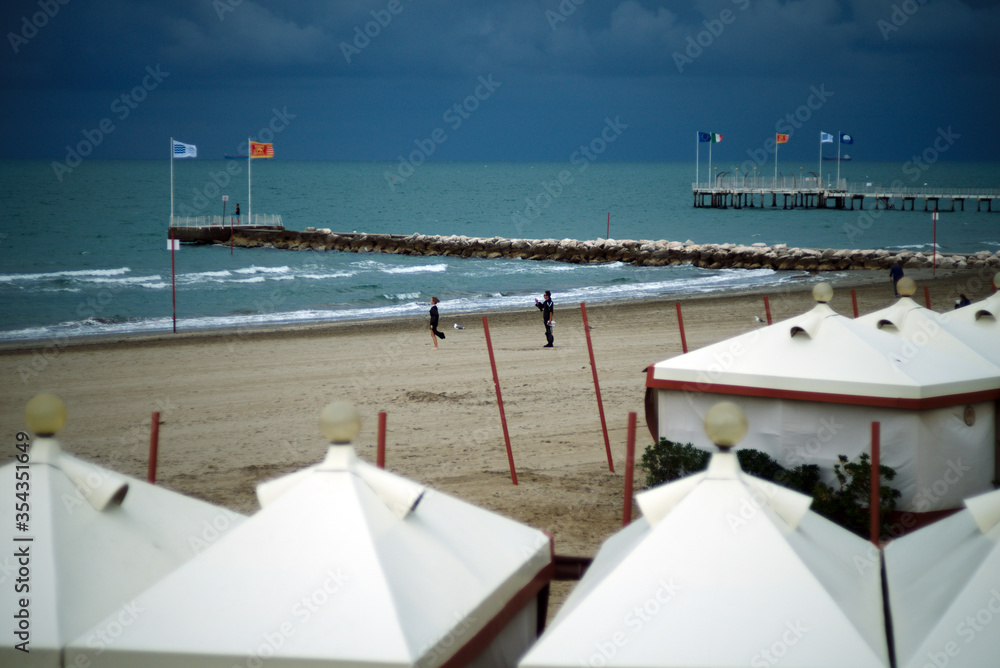 Obraz premium Beach on the island of Lido. Venice. Italy. 
