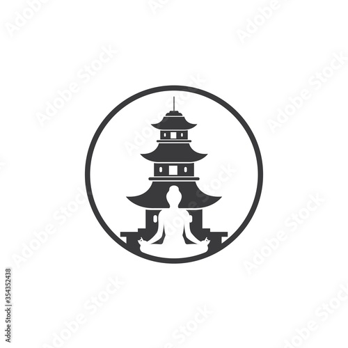 pagoda building  icon vector illustration