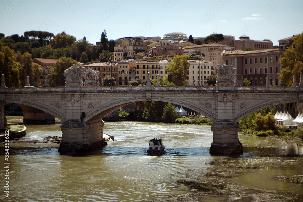 Rome skyline at day with Tiber river. Italy. Rome skyline at day with Tiber river. Italy.