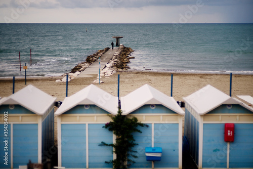 Tableau sur toile Beach on the island of Lido. Venice. Italy.