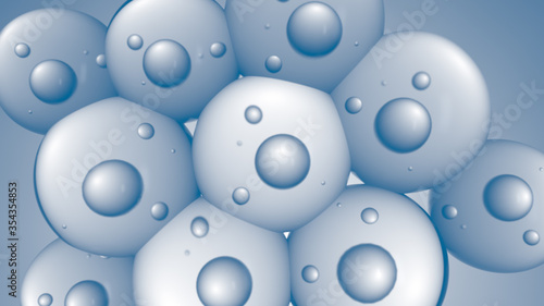 Valokuva 3D rendering of Single cell shrinkage to filling