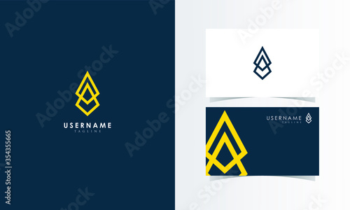 Arrow Abstract Logo Mark with business card template design for branding identity