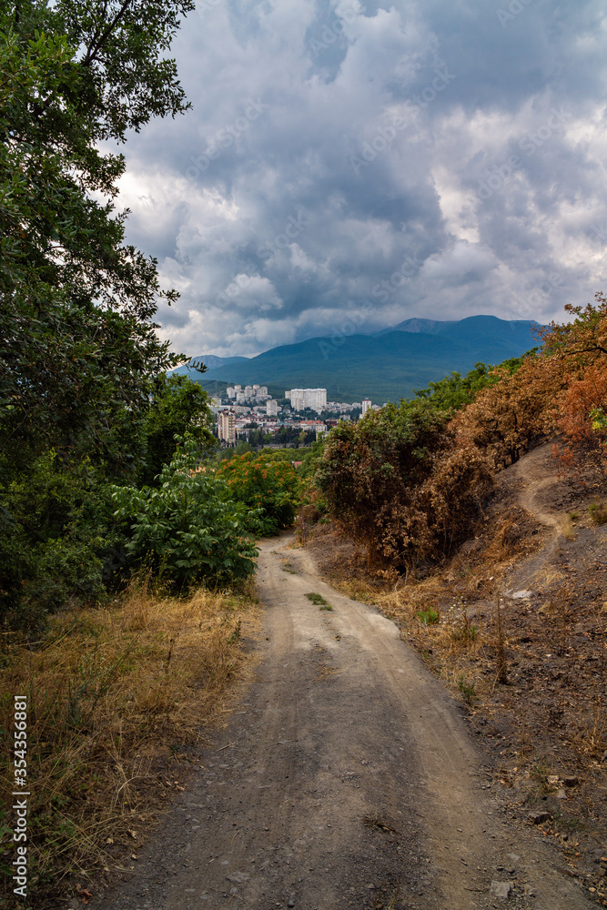 panorama of Alushta with a view of the Roman Kosh 2 panorama of Alushta with a view of the Roman Kosh 2