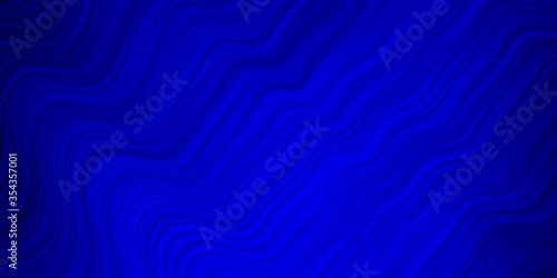 Dark BLUE vector backdrop with bent lines. Abstract illustration with bandy gradient lines. Pattern for booklets, leaflets.