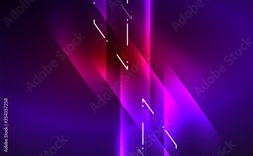 Dynamic neon shiny abstract background. Trendy abstract layout template for business or technology presentation, internet poster or web brochure cover, wallpaper