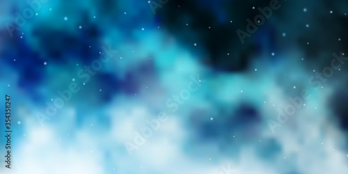 Light BLUE vector layout with bright stars. Decorative illustration with stars on abstract template. Design for your business promotion.